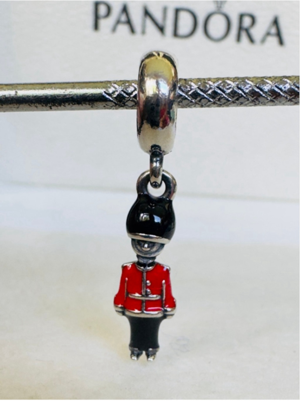 Pandora Sterling Silver & Enamel London Guard Dangle Charm - Picture 3 of 6